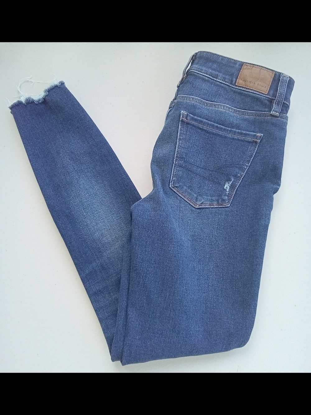 American Eagle Hi-Rise Dream Jean Distressed Skinny Jeggings Size 0 Regular